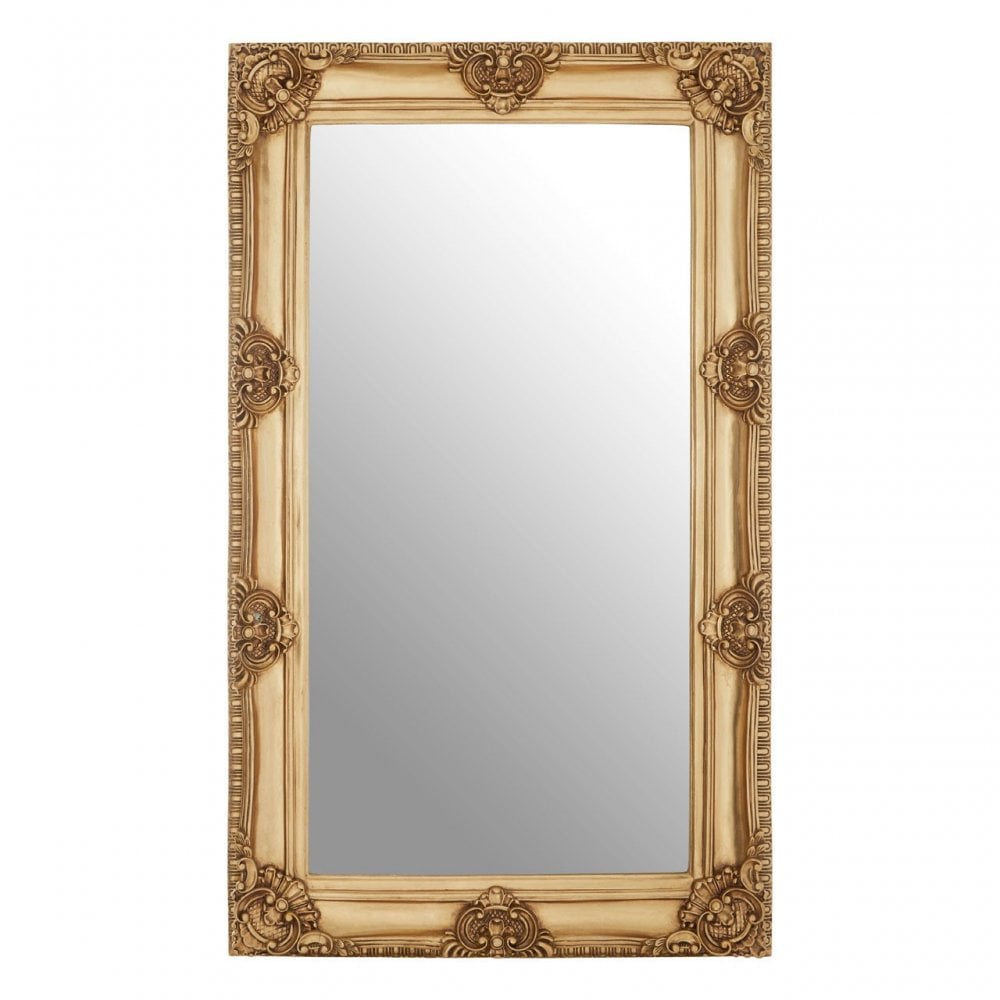 LaMon LaMon Marseille Gold Finish Bead / Reel Wall Mirror, Fibreglass, Mirrored Glass, Gold