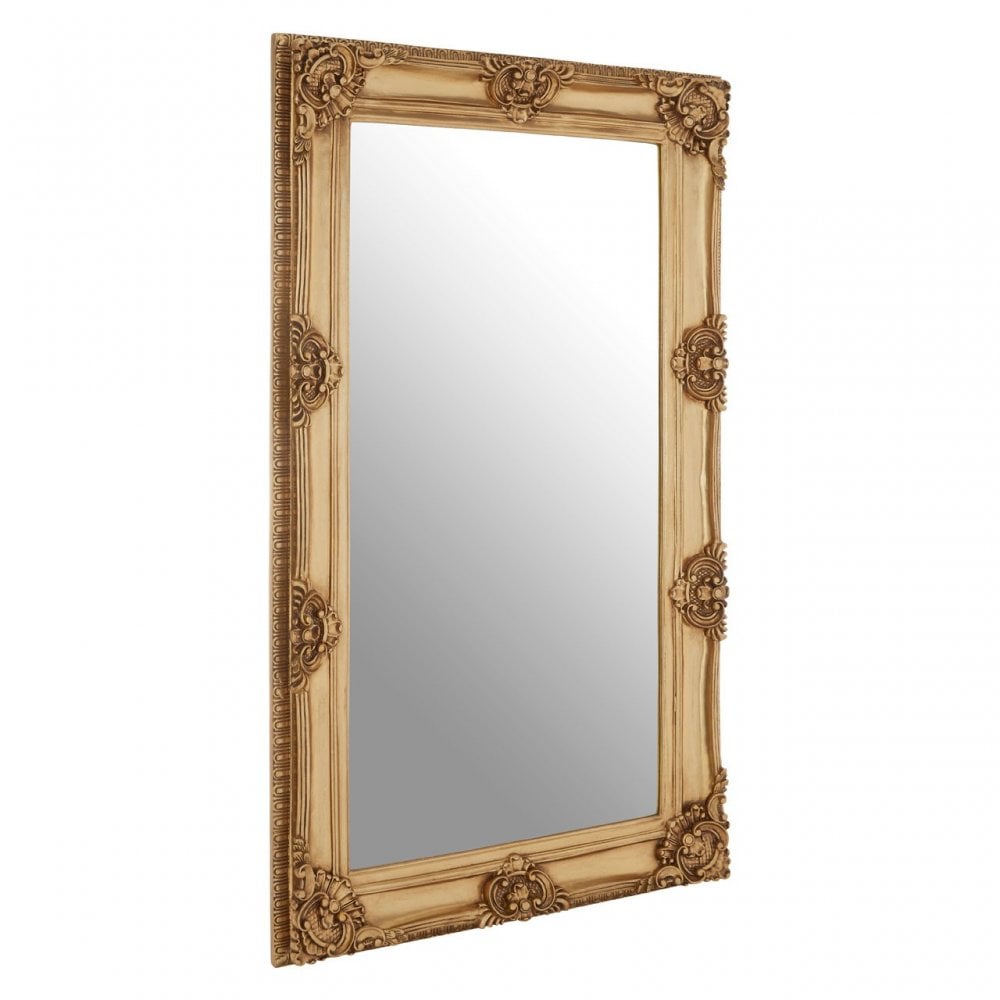 LaMon LaMon Marseille Gold Finish Bead / Reel Wall Mirror, Fibreglass, Mirrored Glass, Gold