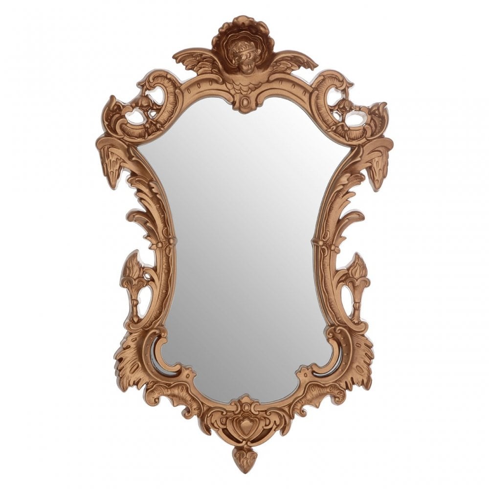 Voyage Gold Finish Wall Mirror, Mirrored Glass, Gold