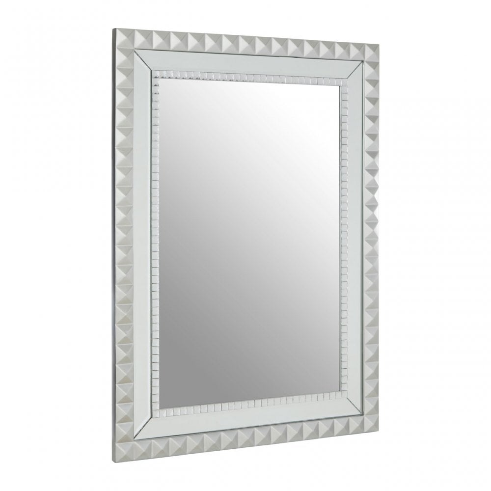 Taraka Wall Mirror, Wood, Mirrored Glass, Silver