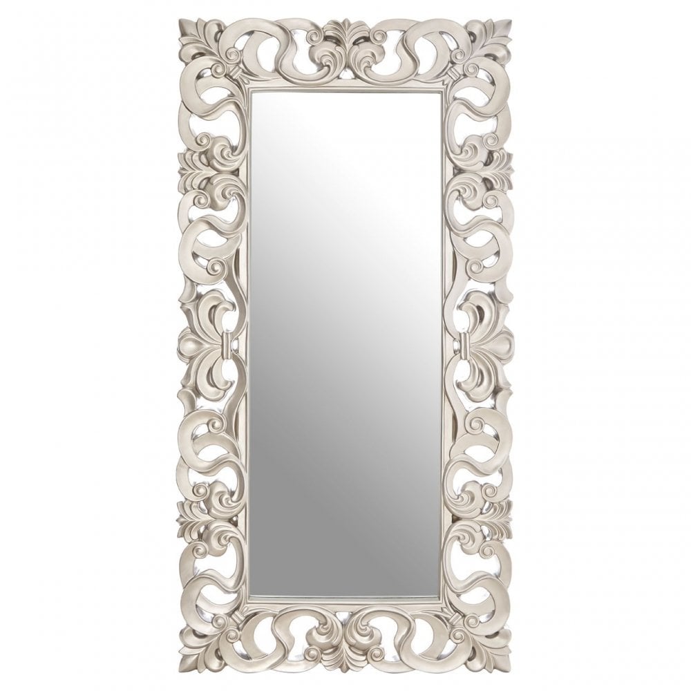 Rectangular Wall Mirror with Silver Finish, Mirrored Glass, Silver