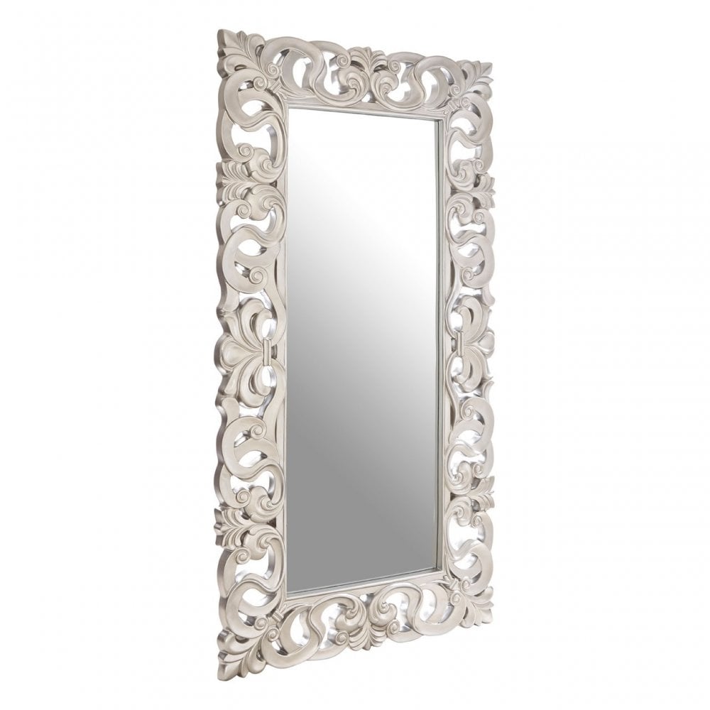 Rectangular Wall Mirror with Silver Finish, Mirrored Glass, Silver