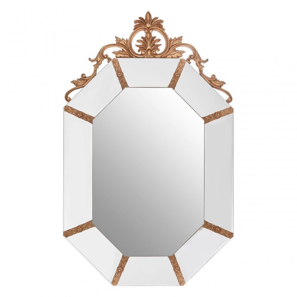 Wall Mirror with Gold Resin Frame, Mirrored Glass, Gold