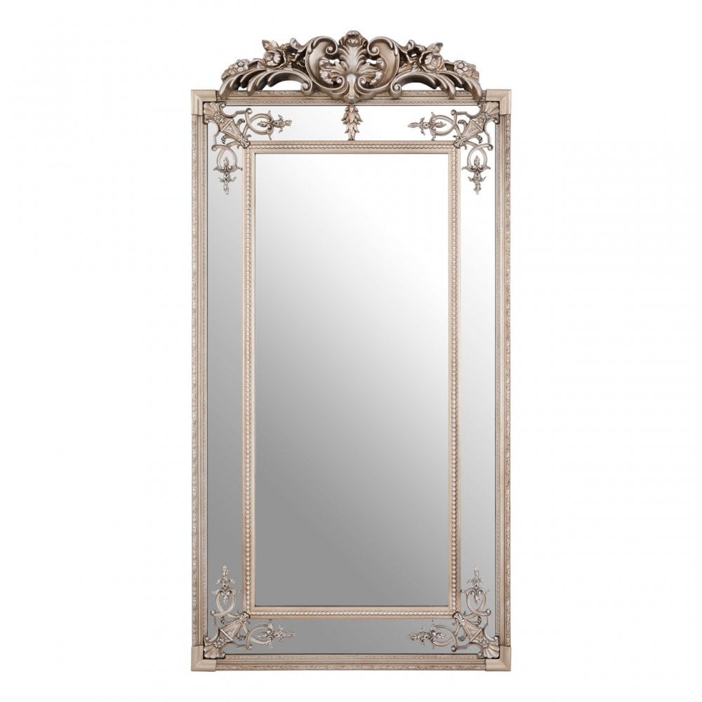 Bevelled Mirror with Champagne Finish, Wood, Mirrored Glass, Silver