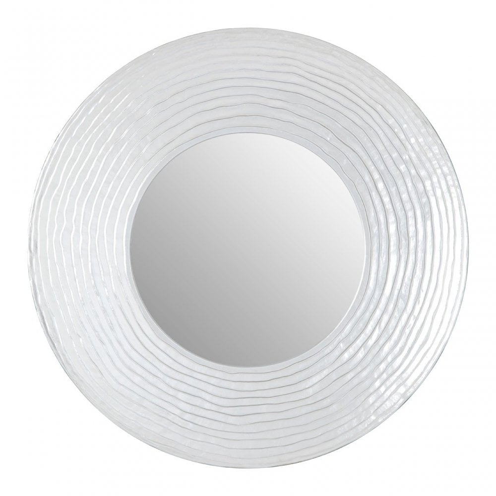 Round Wall Mirror with Silver Finish, Mirrored Glass, Silver