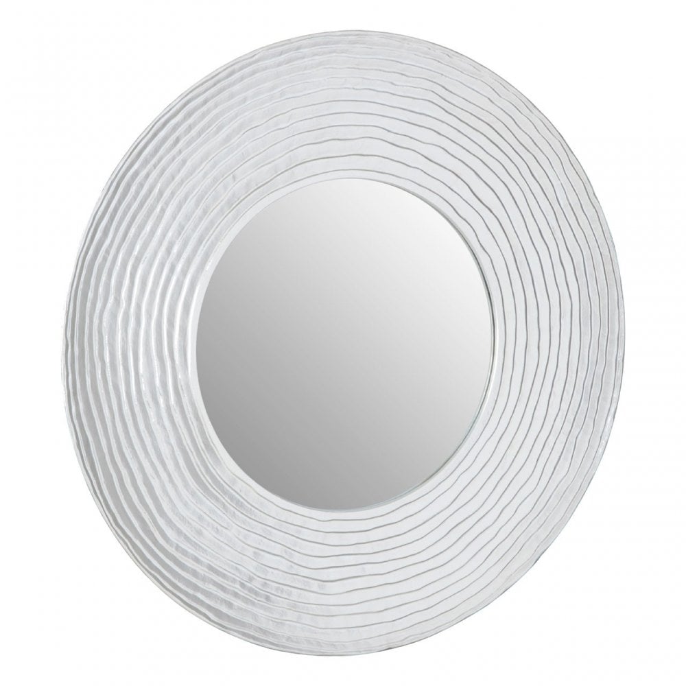 Round Wall Mirror with Silver Finish, Mirrored Glass, Silver