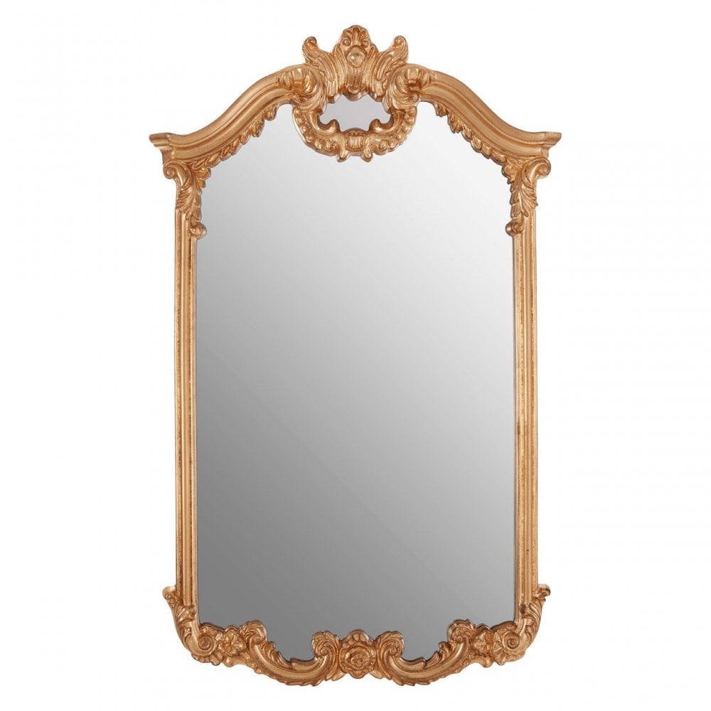 Grace Gold Wall Mirror, Mirrored Glass, Gold