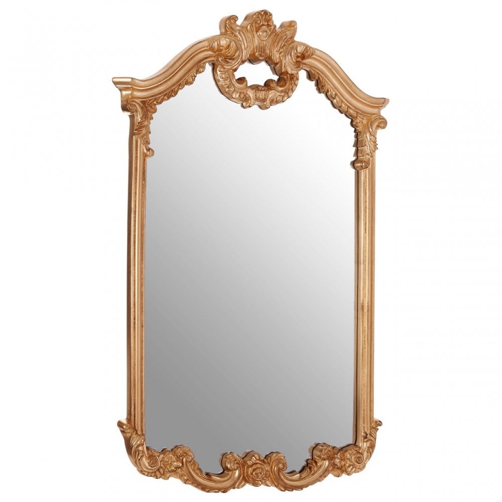 Grace Gold Wall Mirror, Mirrored Glass, Gold