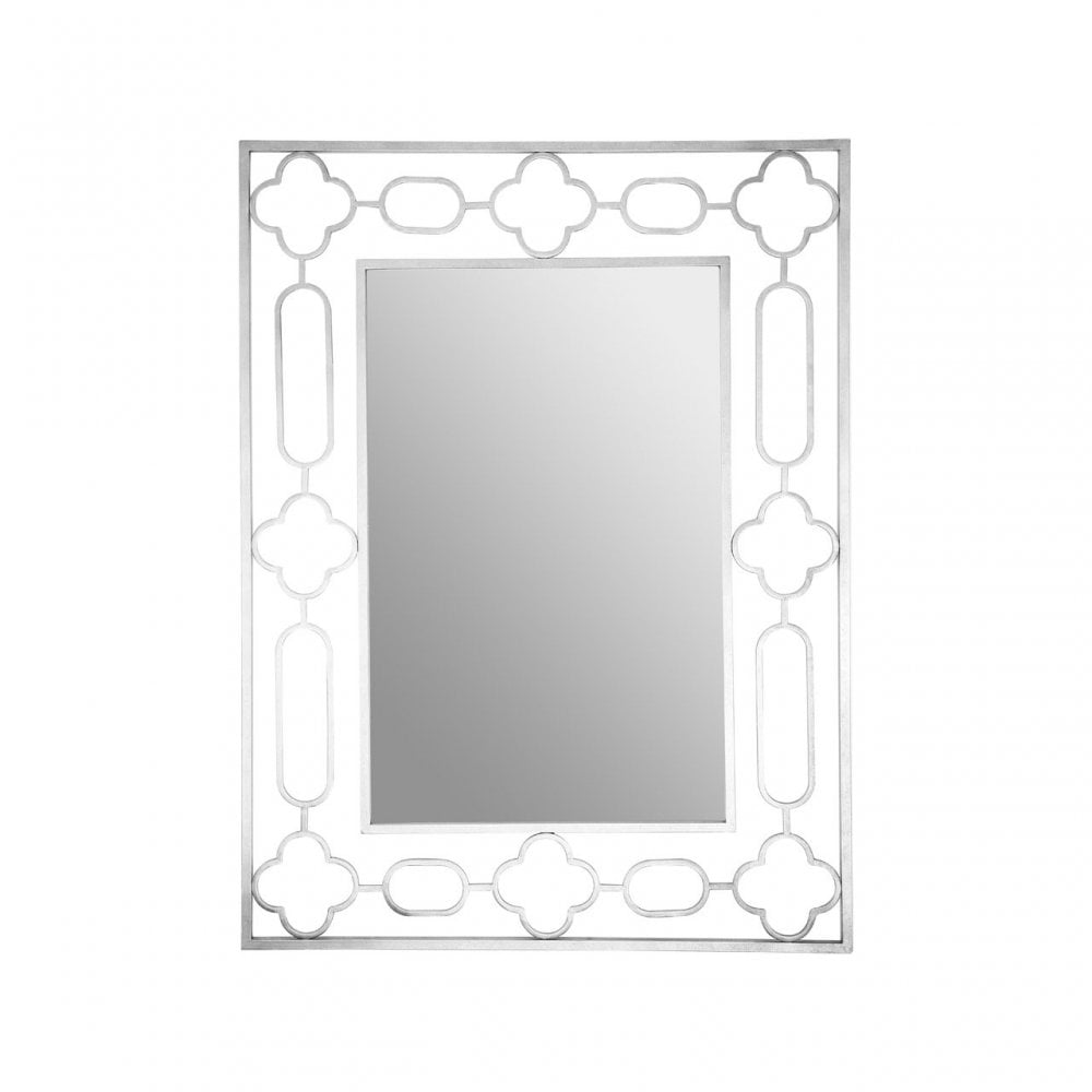 Merlin Silver Leaf Wall Mirror, Iron, Mirrored Glass