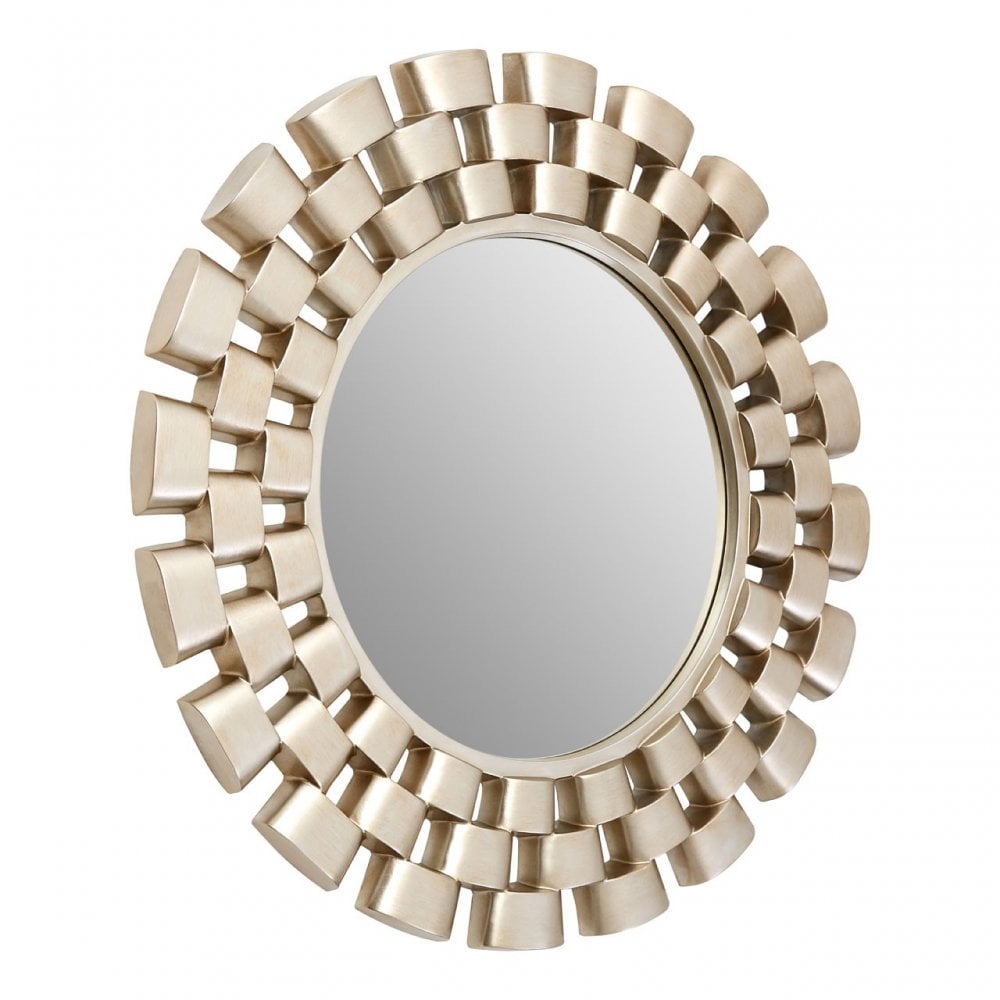 Champagne Wall Mirror, Mirrored Glass, Silver