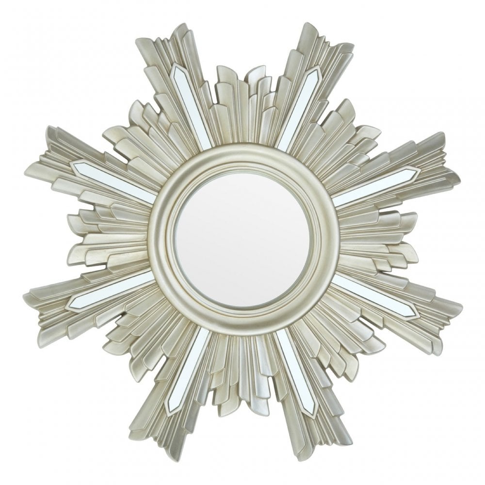 Sevan Wall Mirror, Mirrored Glass, Silver