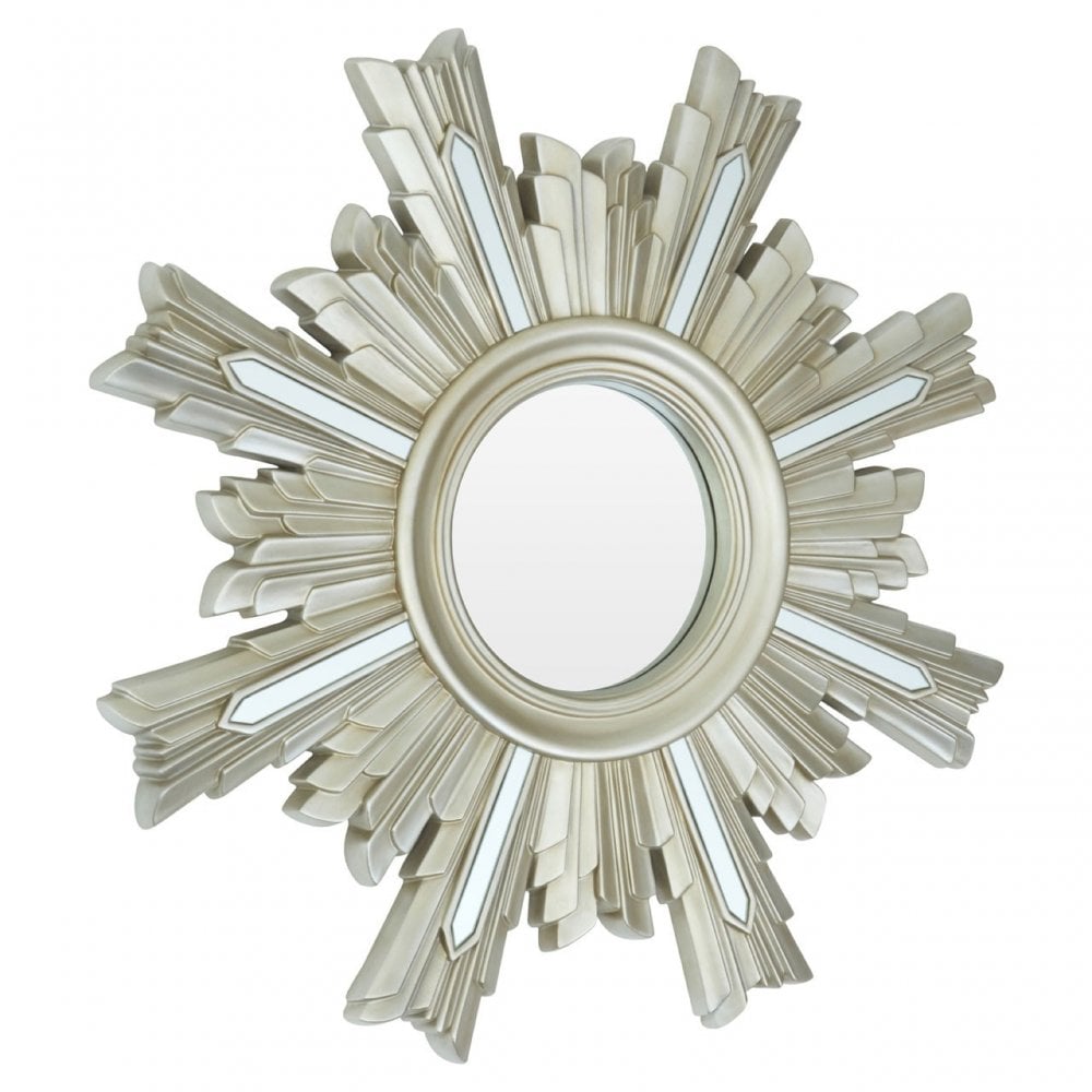 Sevan Wall Mirror, Mirrored Glass, Silver