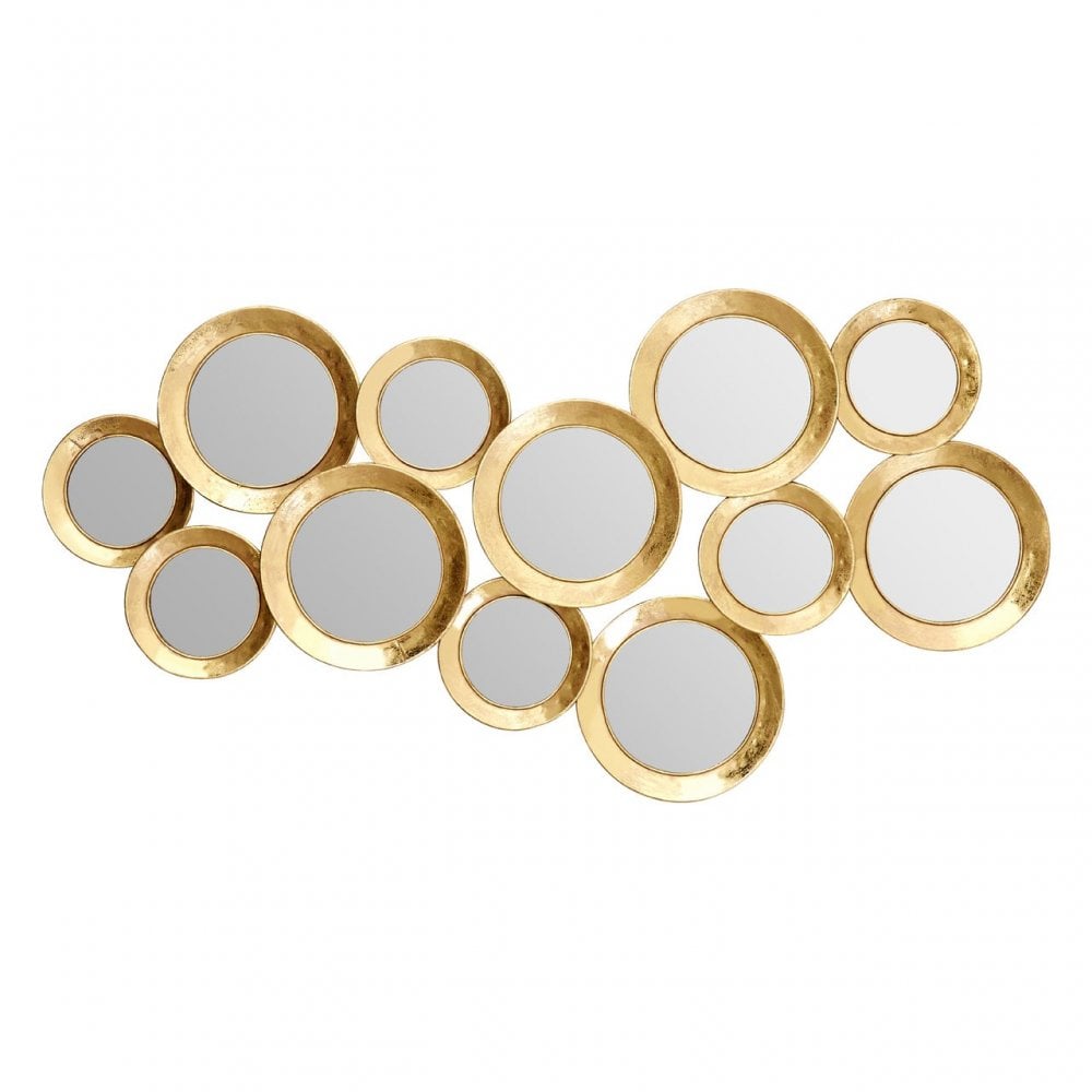 Marcia Multi Circle Wall Mirror, Glass, Gold