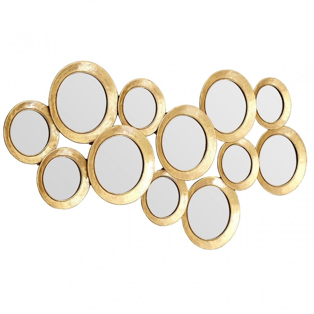 Marcia Multi Circle Wall Mirror, Glass, Gold