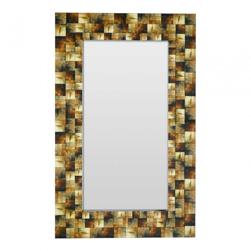 Horn Wall Mirror, Wood, Mirrored Glass