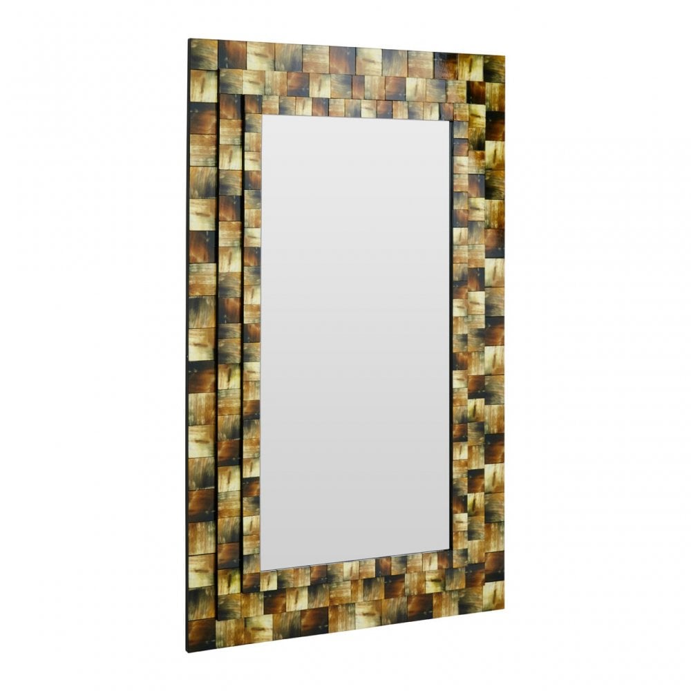 Horn Wall Mirror, Wood, Mirrored Glass