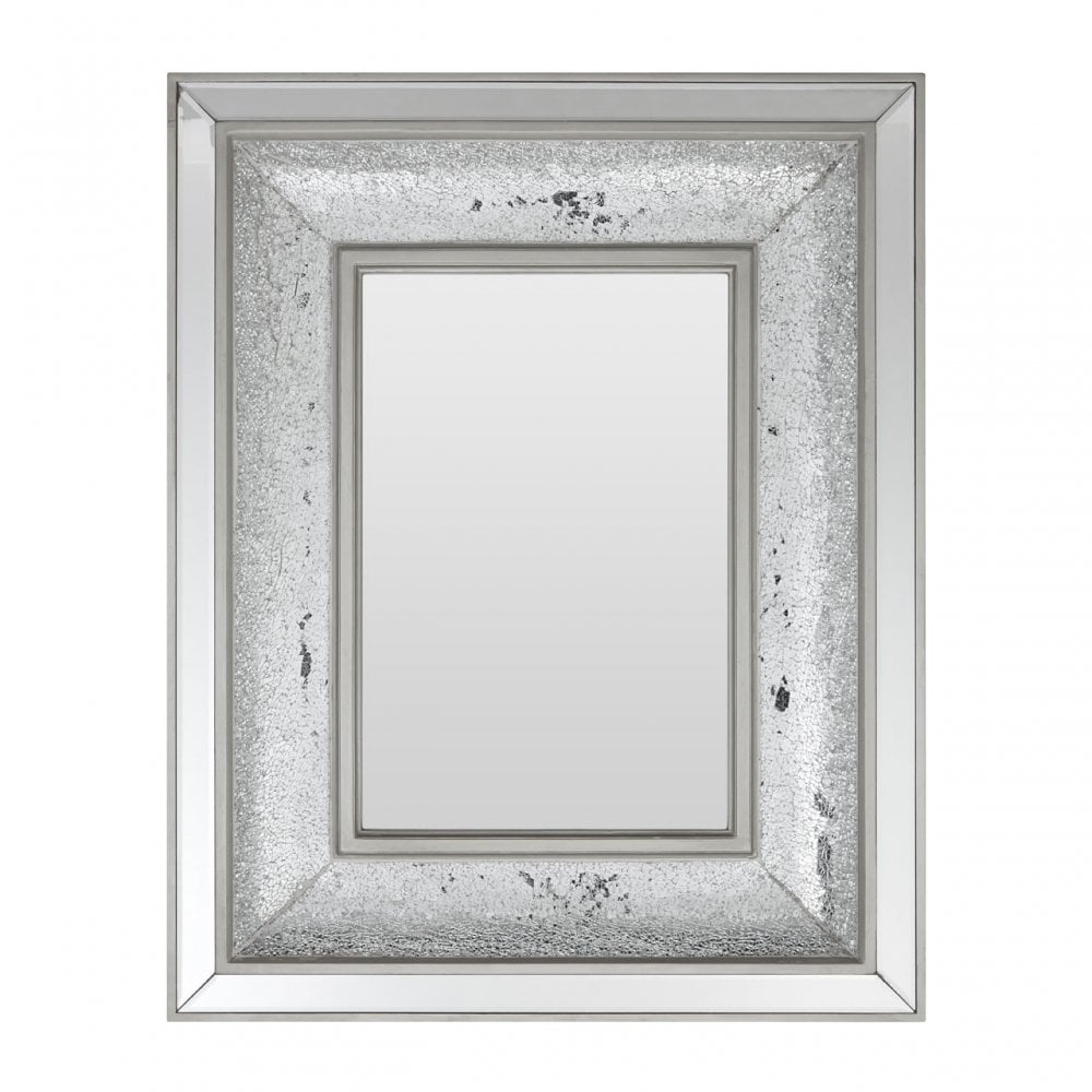 Wallis Wall Mirror, Wood, Mirrored Glass, Silver