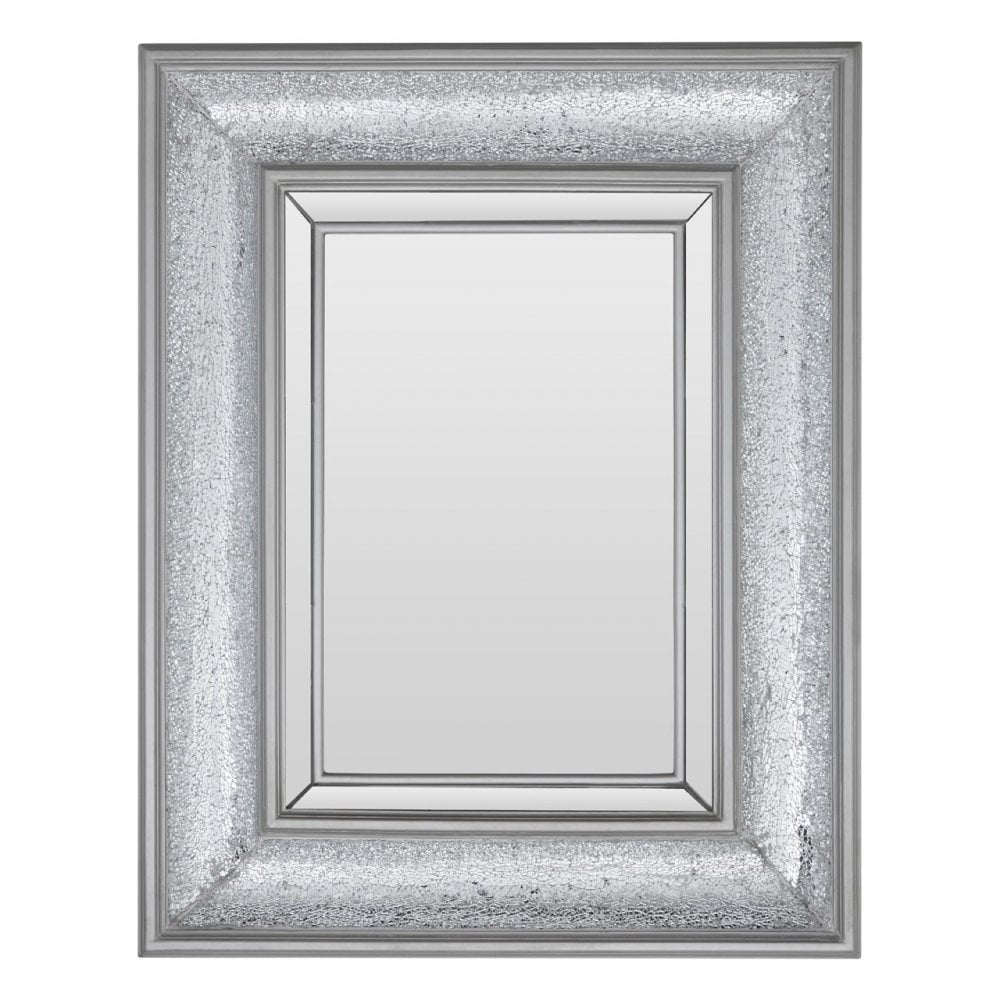 Winnie Wall Mirror, Wood, Mirrored Glass, Silver