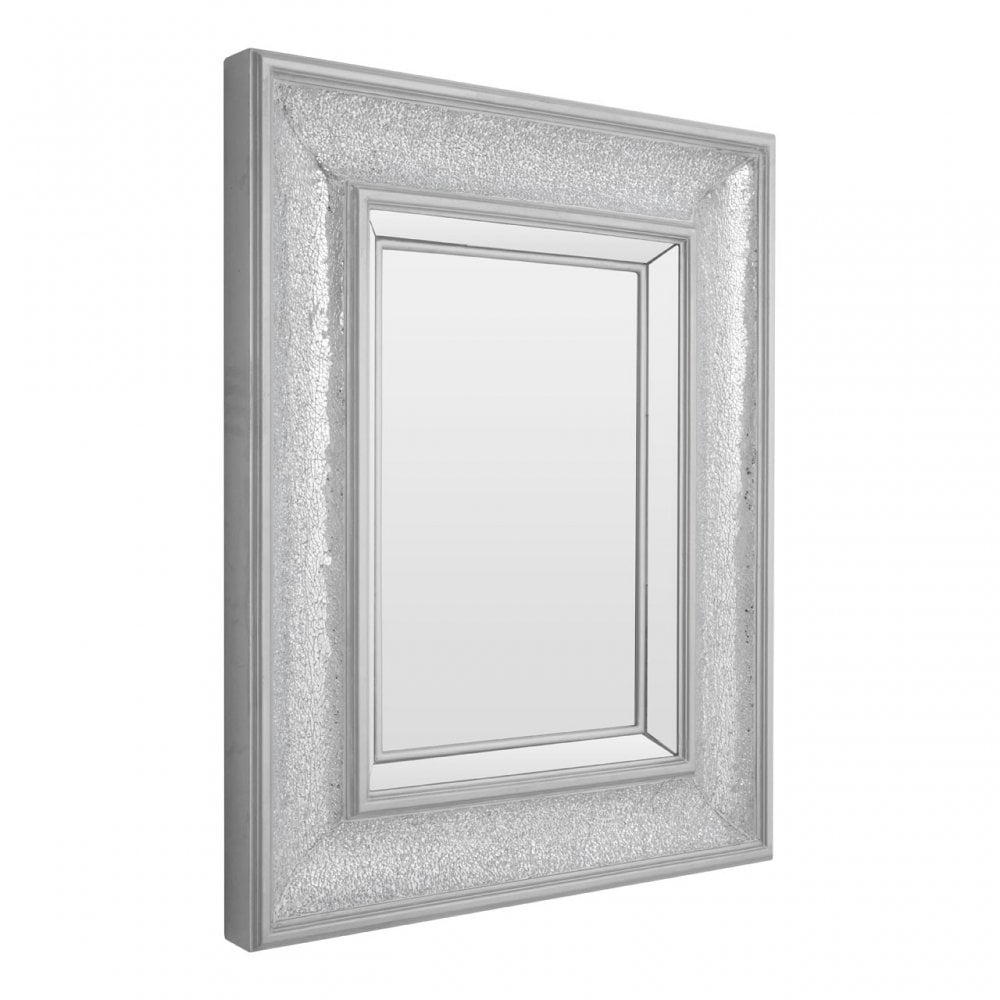 Winnie Wall Mirror, Wood, Mirrored Glass, Silver