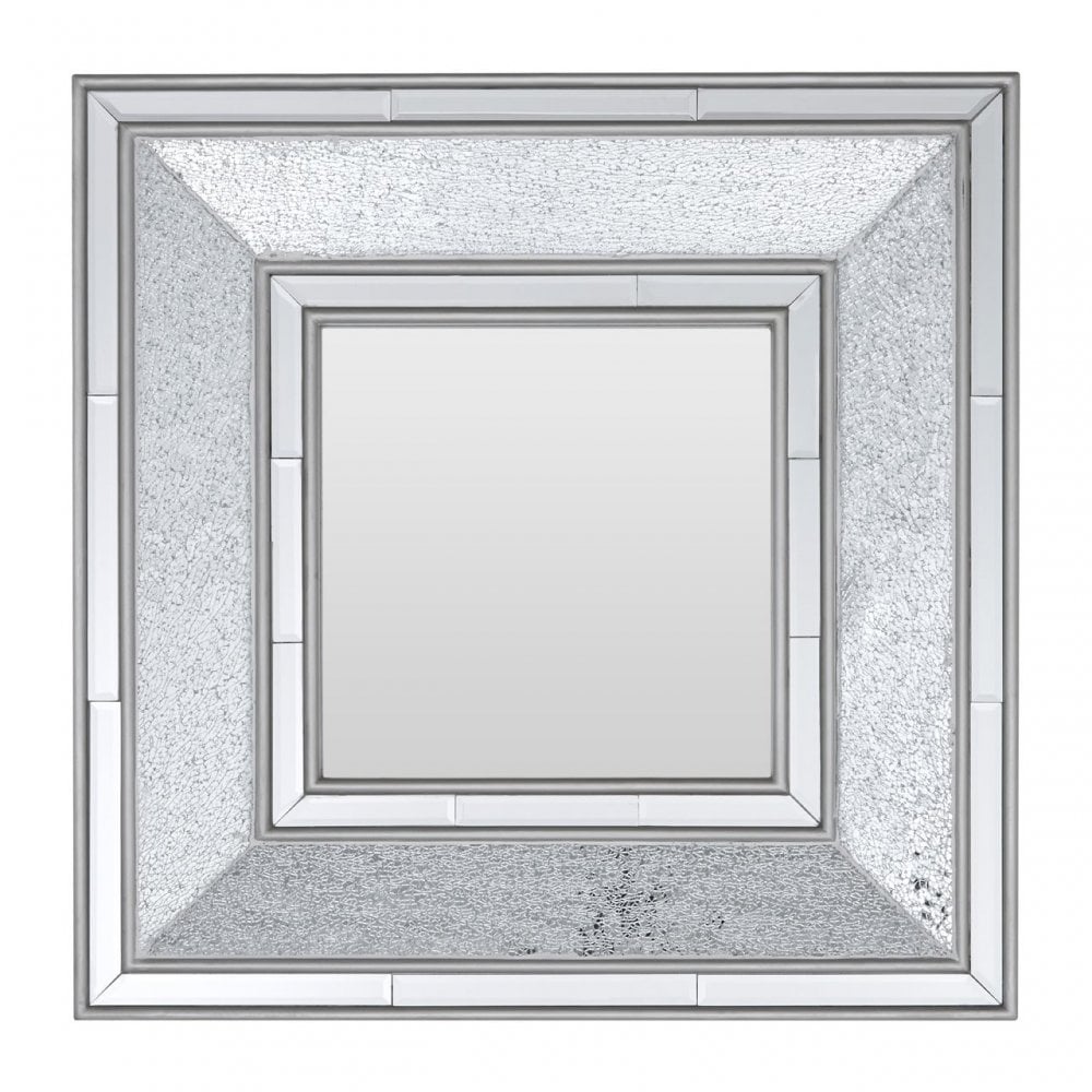 Wilma Wall Mirror, Wood, Mirrored Glass, Silver