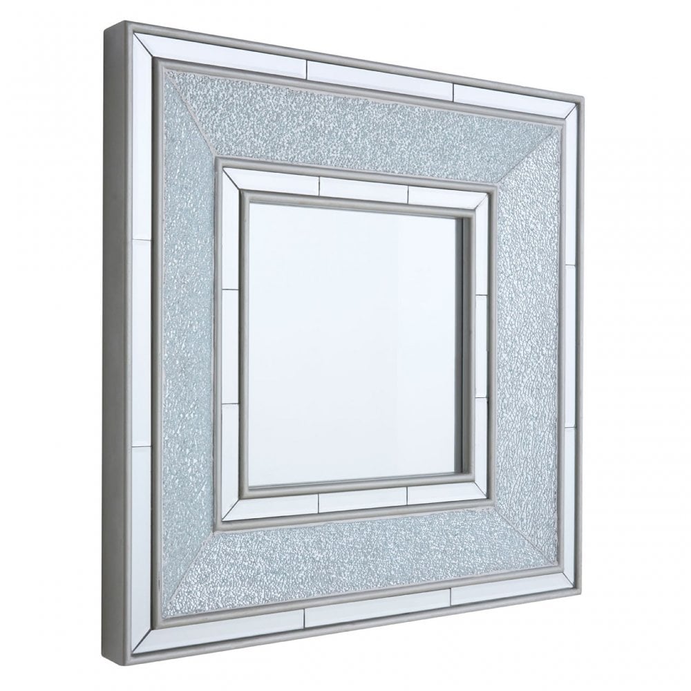 Wilma Wall Mirror, Wood, Mirrored Glass, Silver