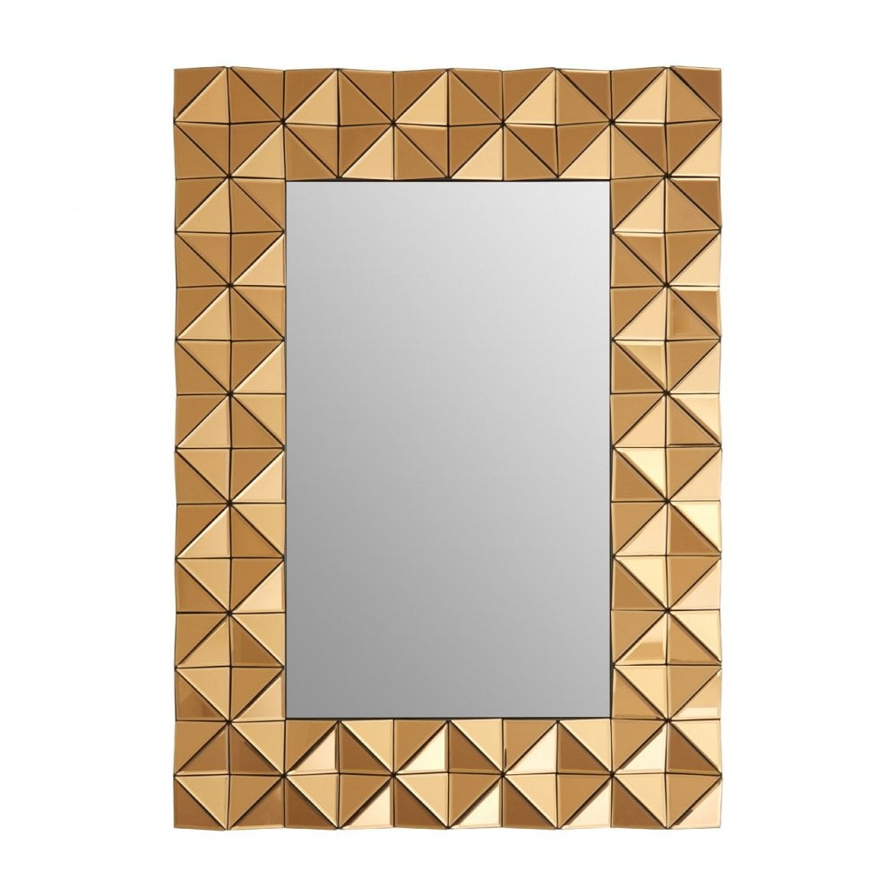 Soho Copper Wall Mirror, Wood, Mirrored Glass, Copper