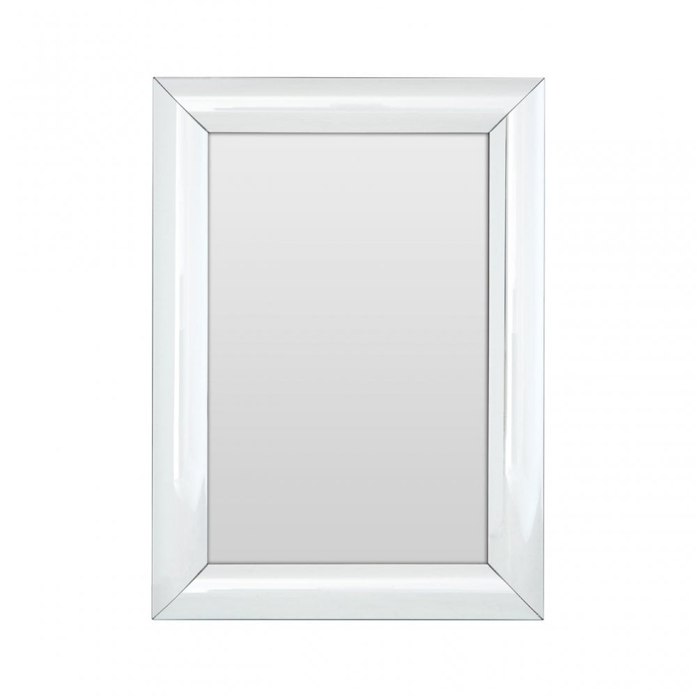 Rectangular Wall Mirror, Wood, Mirrored Glass, Silver