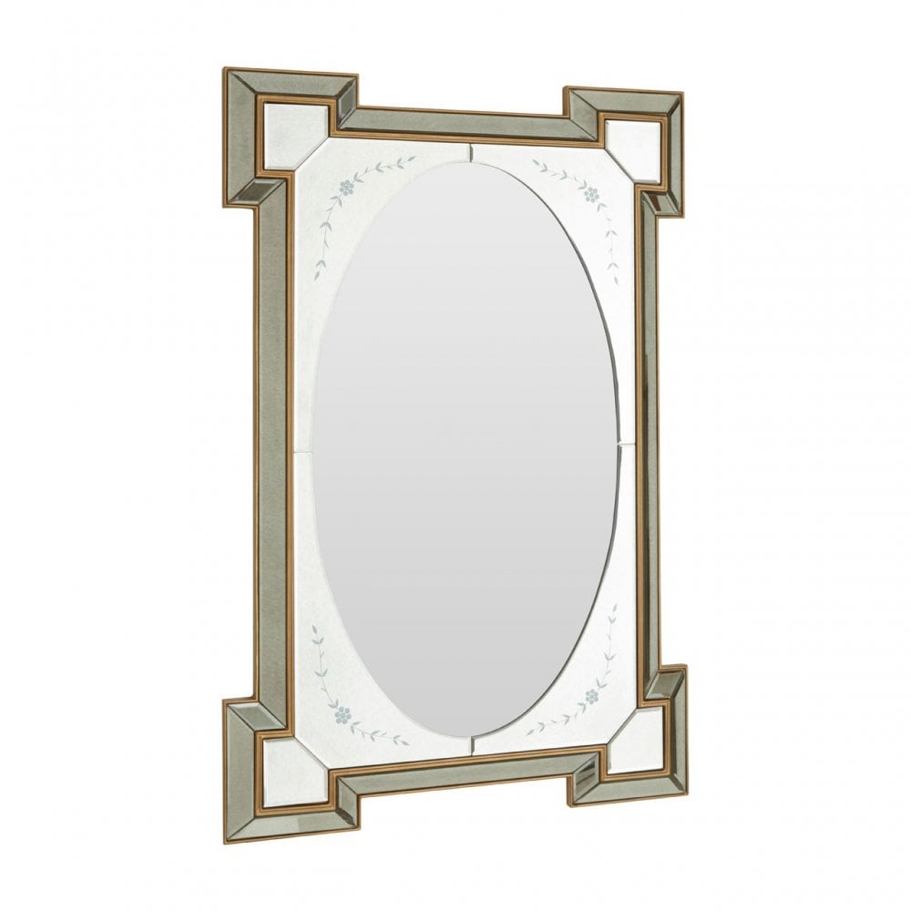 Rectangular Wall Mirror, Wood, Mirrored Glass