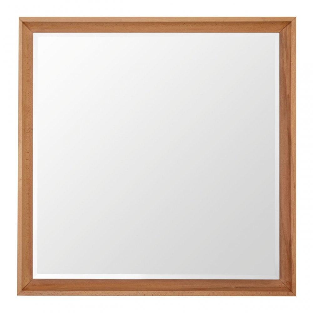 Tuskin Wall Mirror, Beechwood, Mirrored Glass