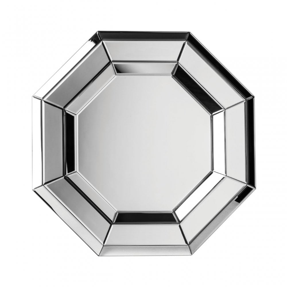 Octagonal Wall Mirror, Wood, Mirrored Glass