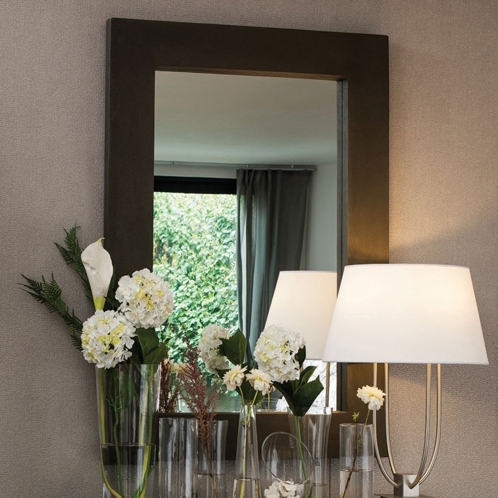 Baxter Wall Mirror, Cement Finish, Mirrored Glass, Grey