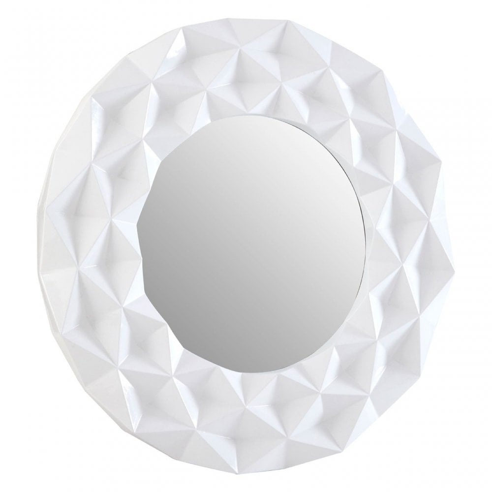 Wall Mirror, Polyresin, Mirrored Glass, White