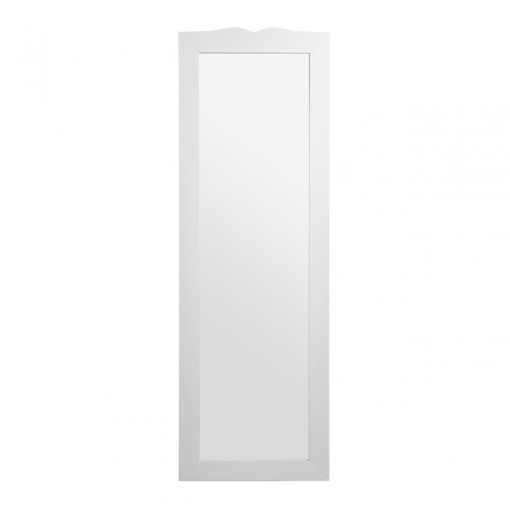 Java Wall Mirror, Wood, Mirrored Glass, White