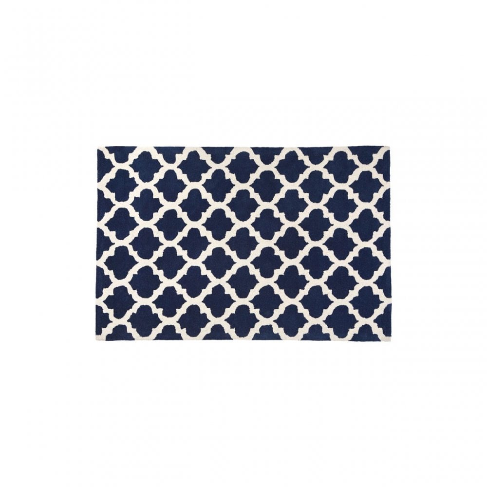 Tuskin Rug, Cotton / Wool 20 / 80, Blue