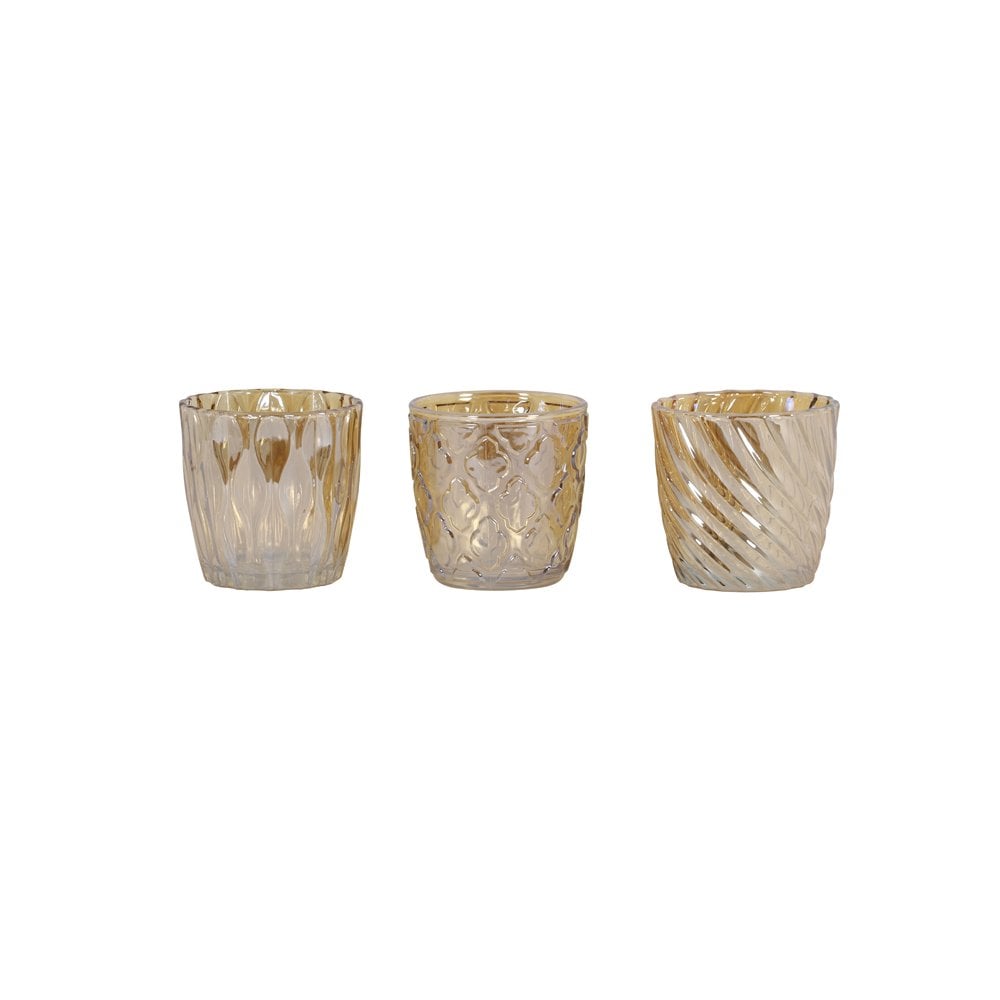 Tealight 3 Set 9x9cm Vedene Amber