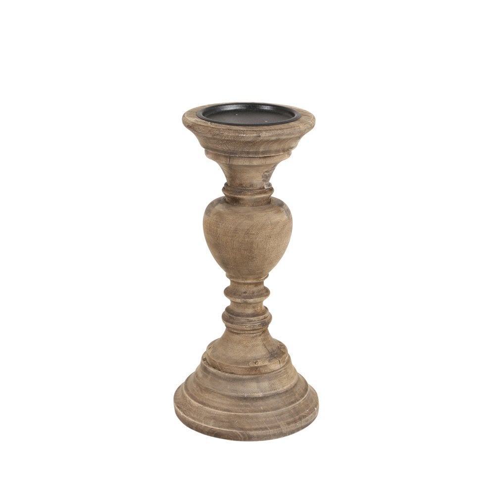 Candle Holder 13x27cm Ravenna Wood Weather Barn