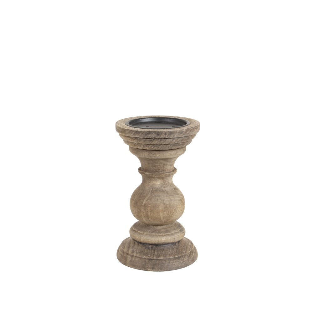 Candle Holder 12x20cm Pescara Wood Weather Barn