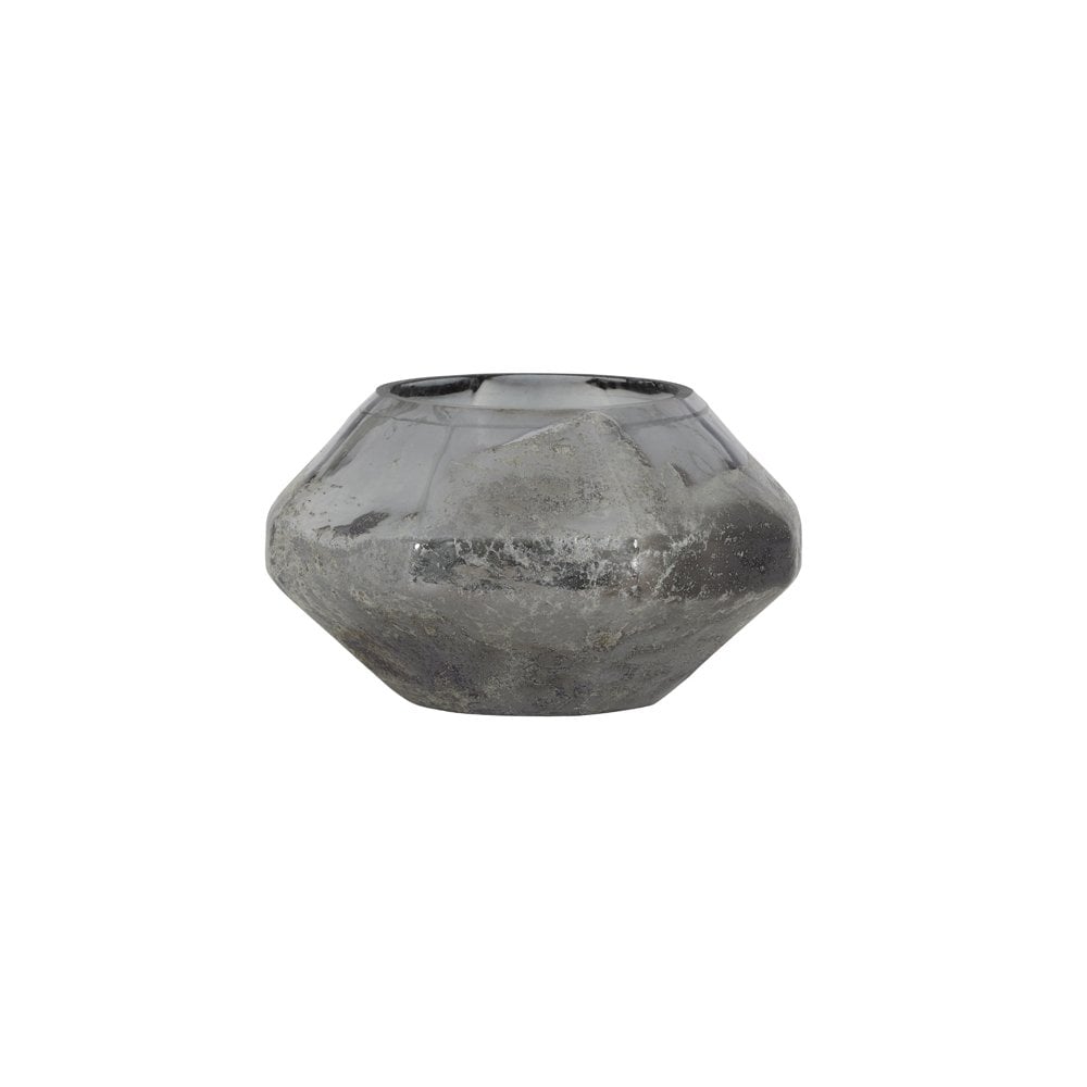 Tealight 17x10cm Tenzo Glass Grey Luster