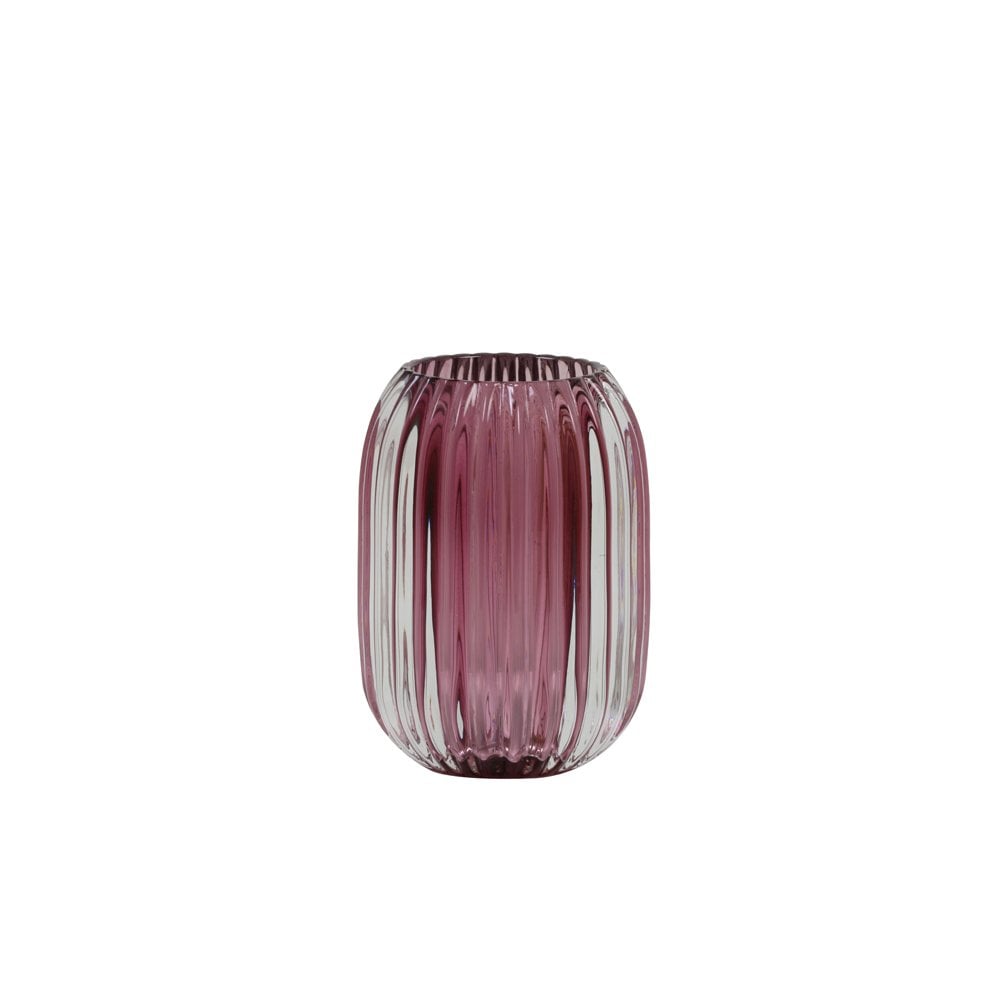 Tealight 9.5x13cm Pertu Clear Glass Purple