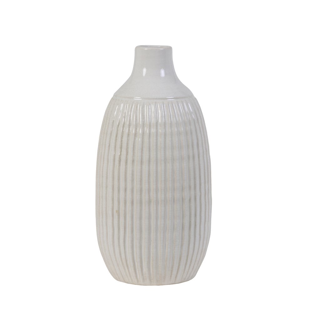 Vase Deco 17.5x36.5cm - Salvada Ceramics White