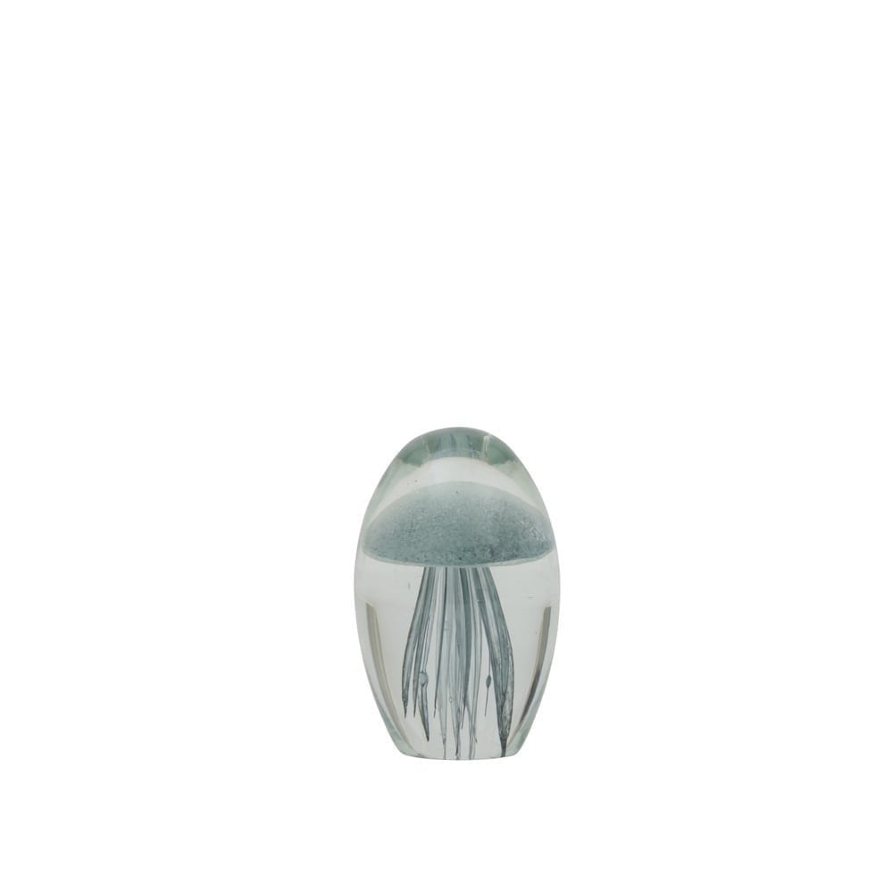 Ornament 7x11cm Jellyfish Glass Grey