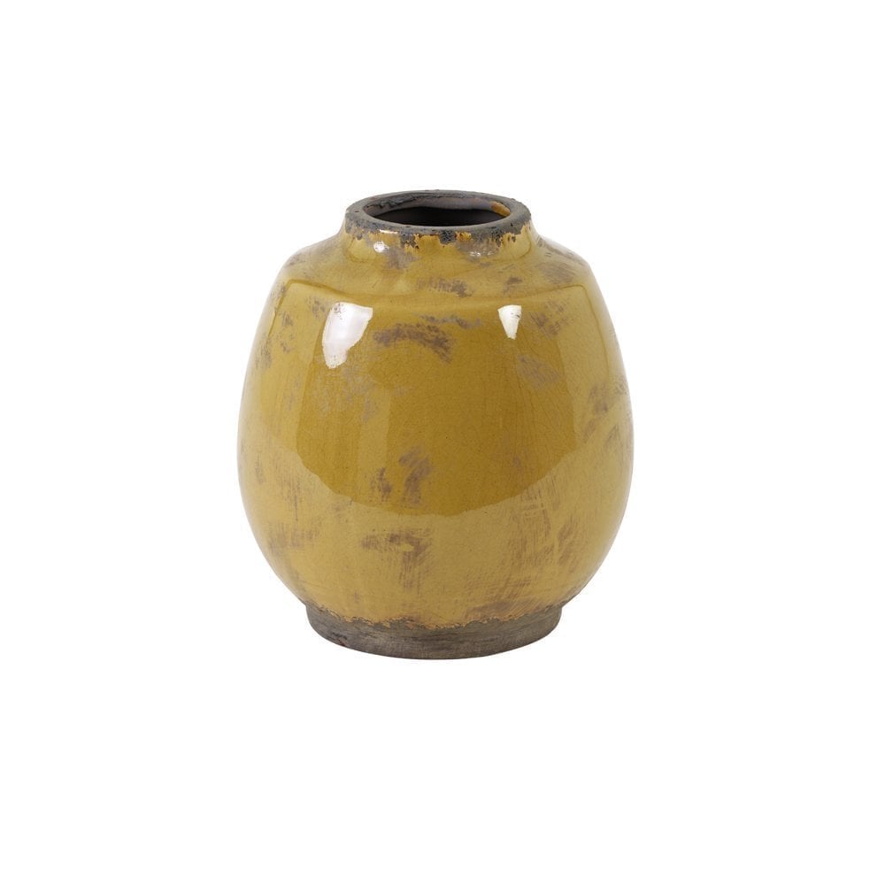 Vase Deco 16.5x17.5cm - Sinabung Ocher Brown