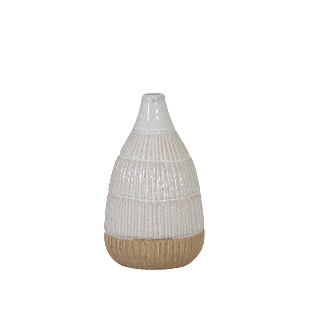 Vase Deco 15x25cm - Peleda White-Brown