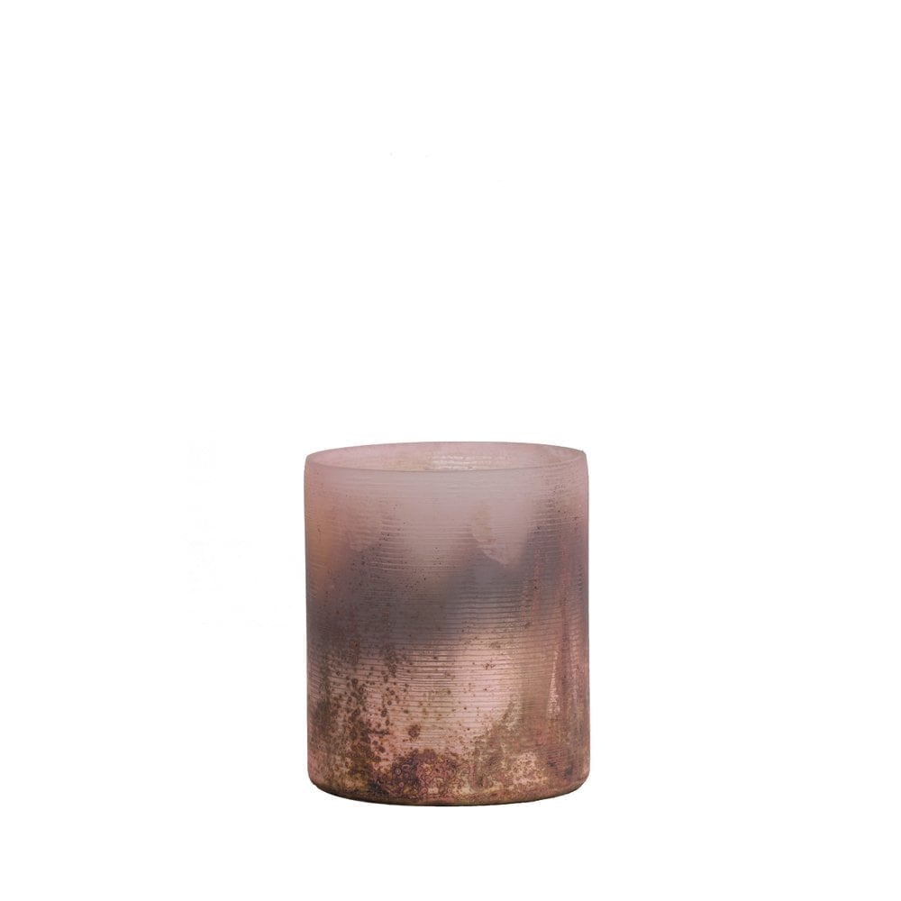 Tealight 8x9cm Valerio Matted Pink-Half Black