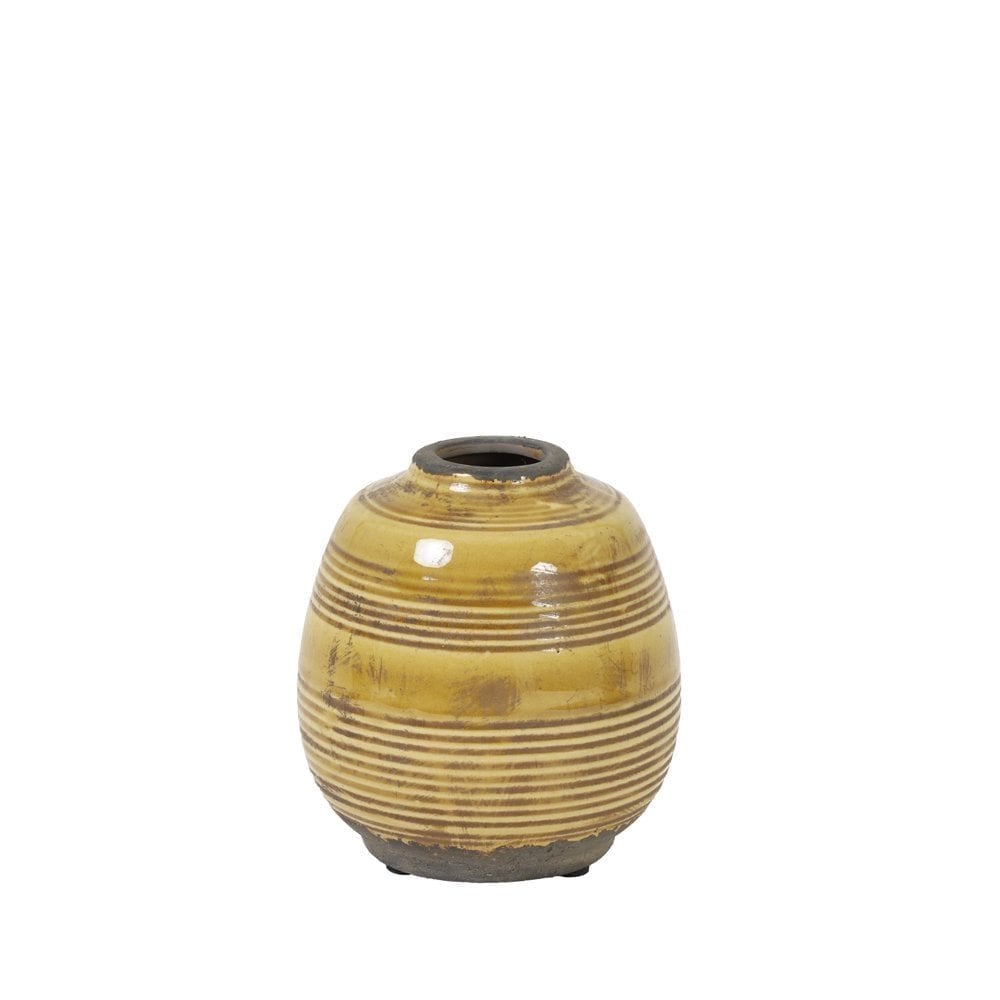 Vase Deco 13x14cm - Sinabung Ceramics Ocher