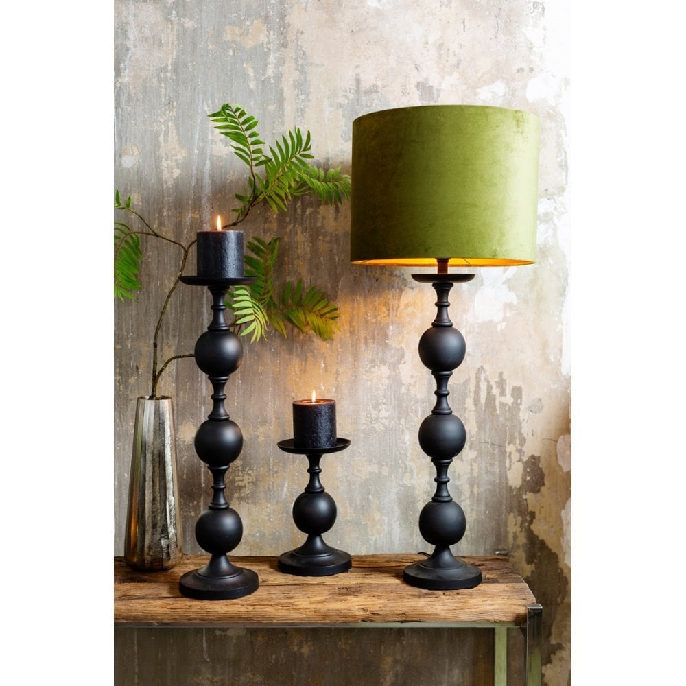 Candle Holder 17x67cm Lesane Matted Black