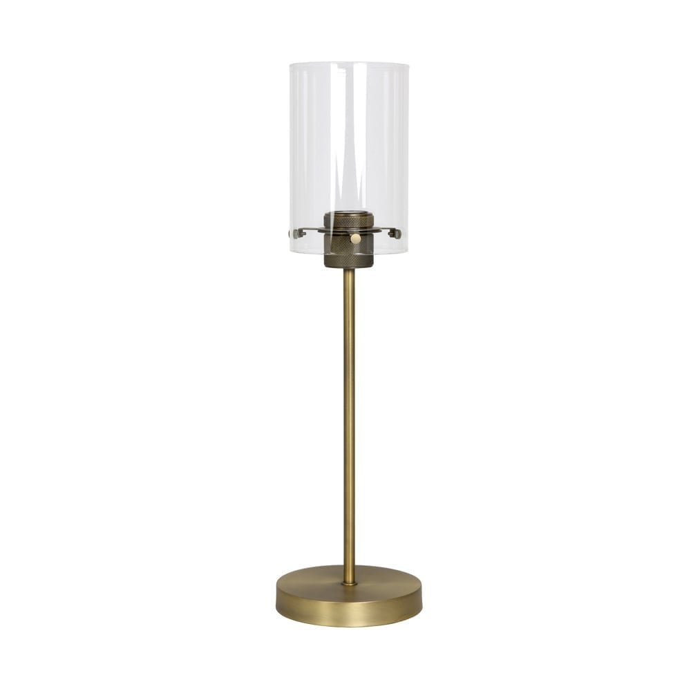 Vancouver Antique Bronze with Clear Glass Tube Table Lamp