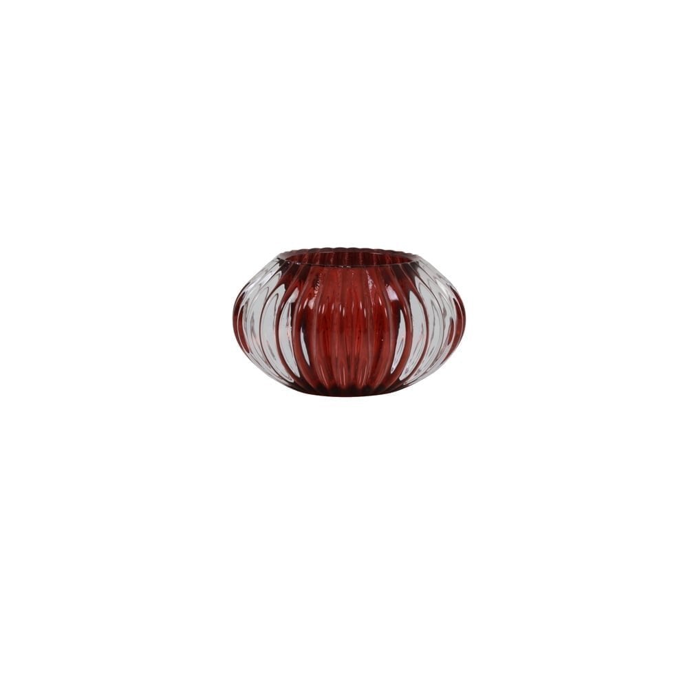 Tealight 11x6.5cm Pertu Clear Glass, Burgundy