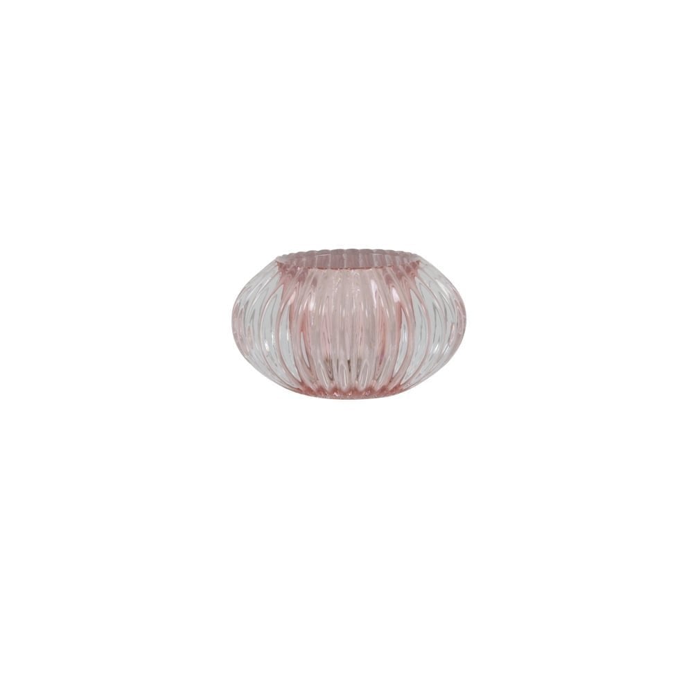 Tealight 11x6.5cm Pertu Clear Glass Light Pink