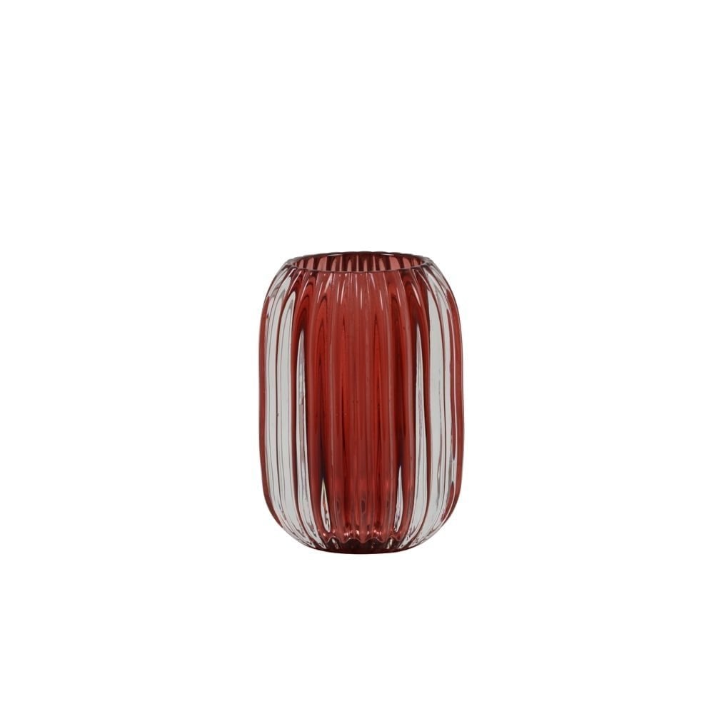 Tealight 9.5x13cm Pertu Clear Glass Burgundy